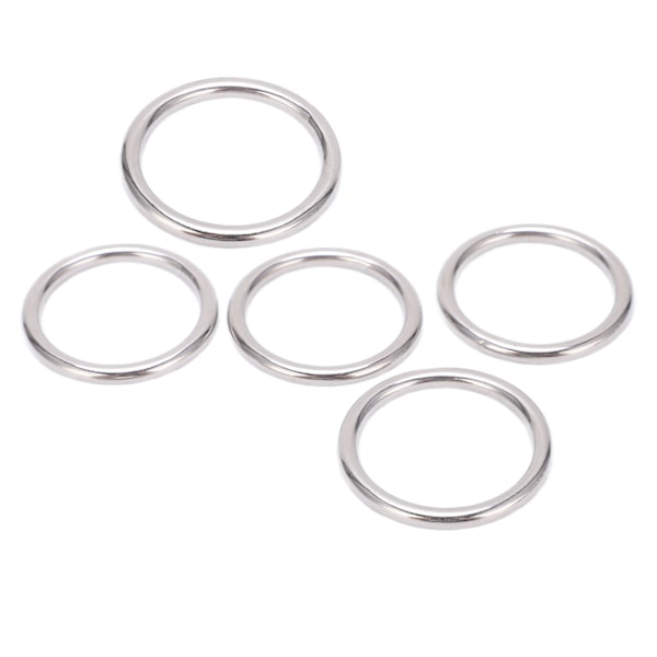 5 stk 304 rustfrit stål runde O-ringe til flere formål sømløs svejsning O-ring til yogaringer Hængekøje sejlads dykning 5x40 mm