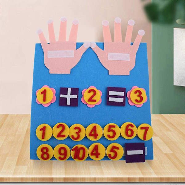 Filt finger lærebrett Filt undervisningsbrett Aktivitetsbrett Barnas DIY tidlig utdanning pedagogiske leker Telletavle