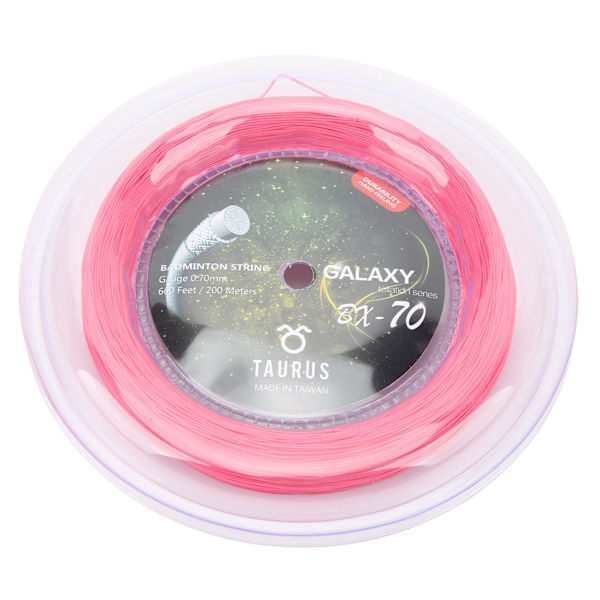 POWERTI BX70 Badmintonracketsträngar Hög Elastisk Nylon Badmintonracketsträng 0,7mm Badmintonsträng 200m Rulle Rosa