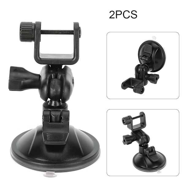 2 stk. 360 graders roterende videokamerafeste for bil med sugekopp, 65 mm GPS-sugekoppholder U-formet hode