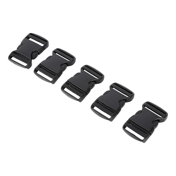 5 kpl pikalukko muovi kaksois säädettävä hihna soljet korvaava DIY käsityö reppu musta 25mm leveälle hihnalle