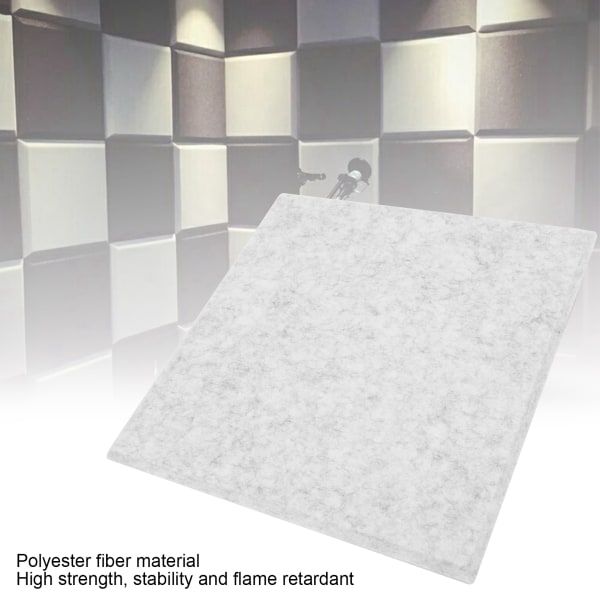6 stk lydabsorberende plade akustisk polyesterfiber lydtætte brandsikre lyddæmperpaneler (sølvgrå) Silvery Gray