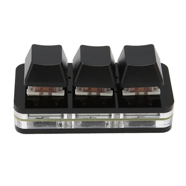 USB 3-knapps Mini Tastatur RGB LED Bakgrunnsbelysning Støtter Hot Swap OSU HID Makro Programmering Tastatur for Windows for OS X for Linux Svart