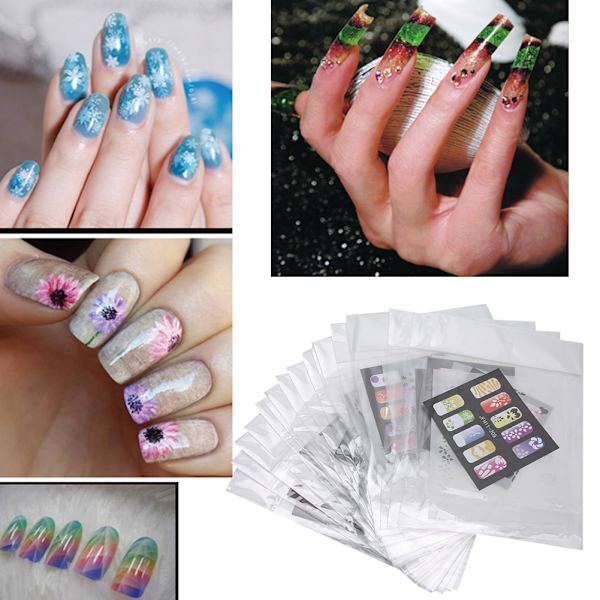 20 kpl Nail Art Printing Template Stensiili Uudelleenkäytettävä kynsitarra Tee-se-itse manikyyrityökalu