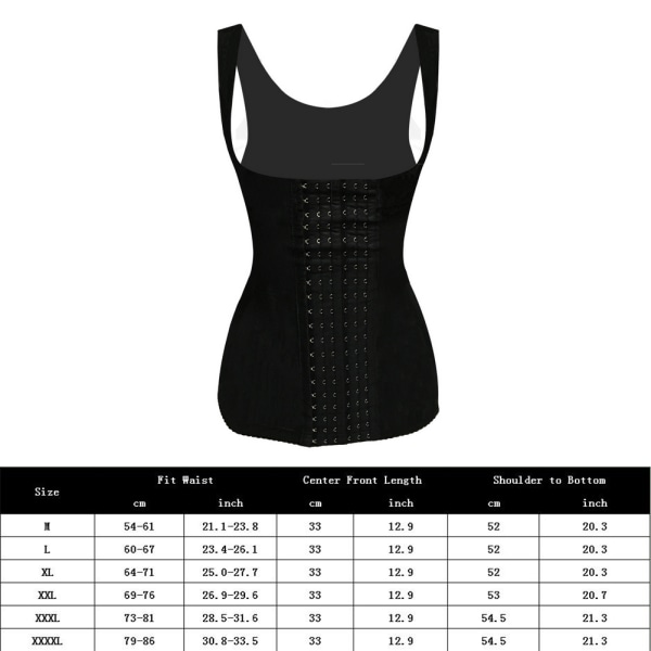 Slankende korsettbody med underbust - Shapewear for midjetrening for kvinner (XL)