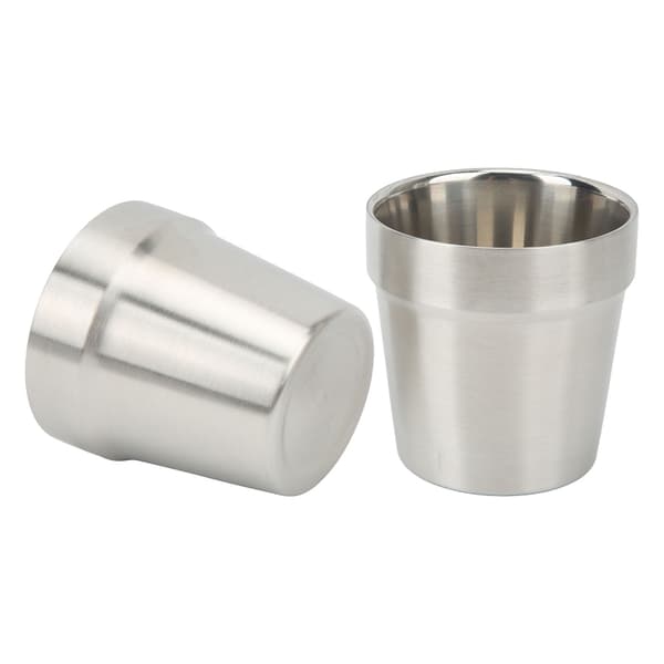 2st Rostfritt Stål Mugg 2 Vägg 180ML Värmeisolering för Utomhuscamping Vandring