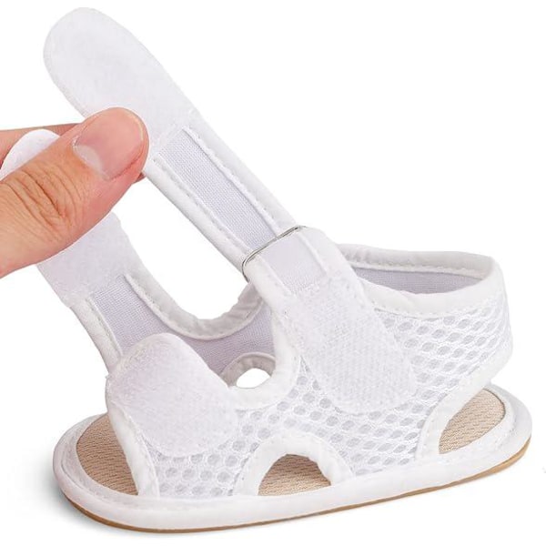 Sklisikker gummi sommerflate sko for gutter og jenter hvite babysko