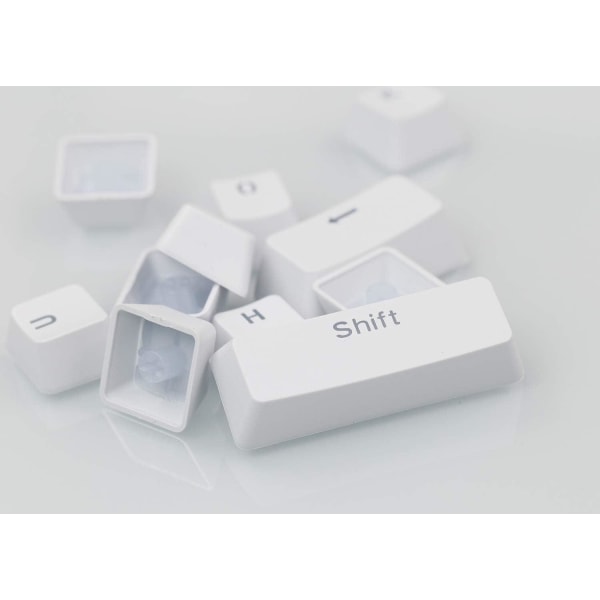Hvid-universal 104 nøglesæt tastaturhætte ABS farverig baggrundsbelyst erstatningsnøgledæksel til mekanisk tastatur