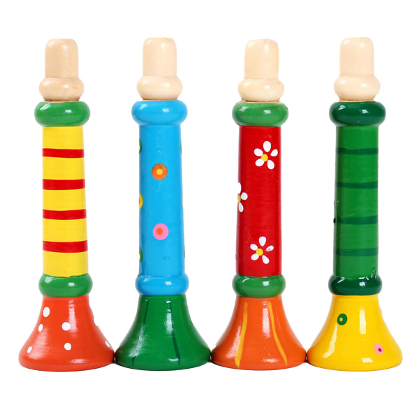 Træ Trompet Legetøj klingende Træ Bugle Pædagogisk Whistle Musikinstrument til børn Børn