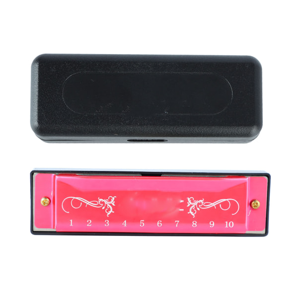 Harmonica 10 Hole 20 Tune C Key Professional Standard suuurut case Kid Beginner Rose Red