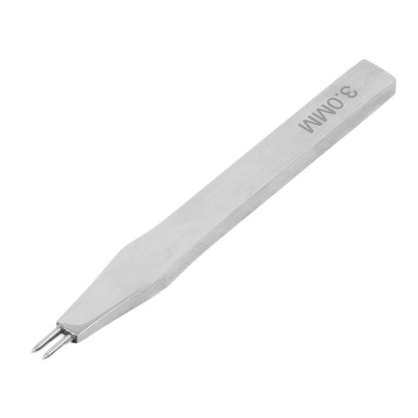 Nahkapiikki, pikaterästä, peilikiillotettu, pyöreä leikkaus, nahan ompelu, leimaustyökalut, 3.0mm, 2 hammasta