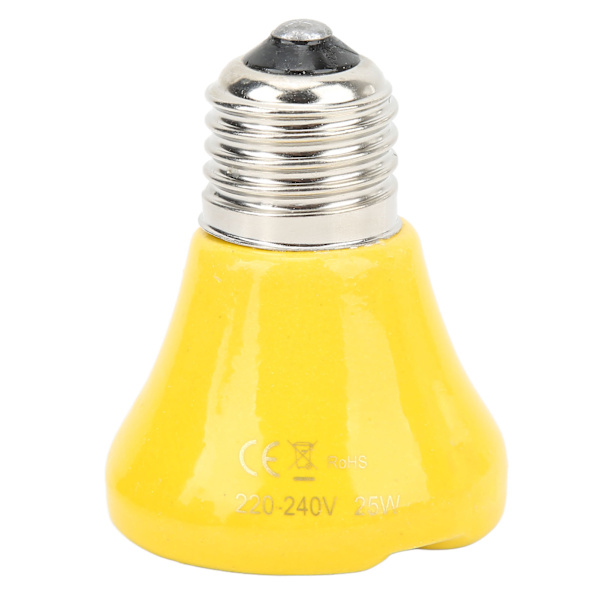 Keramisk krybdyr varmelampe pære mini infrarød varme keramisk amfibie varmelampe til firben krybdyr 220V‑240V 25W gul