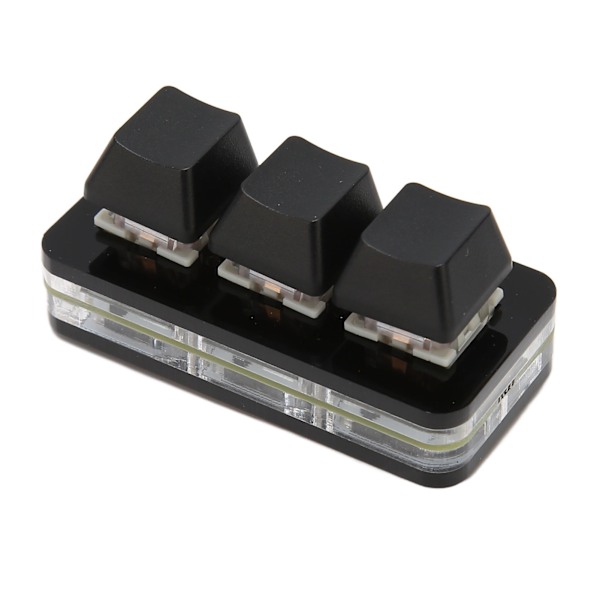 USB 3-knapps Mini Tastatur RGB LED Bakgrunnsbelysning Støtter Hot Swap OSU HID Makro Programmering Tastatur for Windows for OS X for Linux Svart