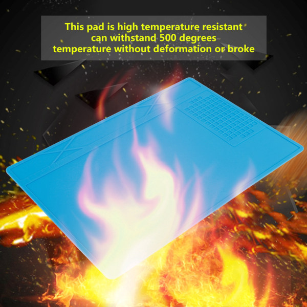 Varmebestandig silikonreparasjonsmatte for telefonreparasjon (blå)