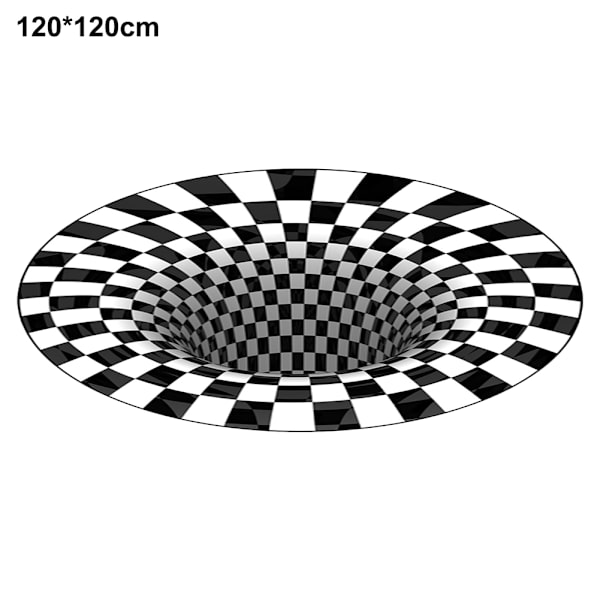 3D Rund Matta Mattor Vardagsrum Dörrmatta Soffbord Filt 3D Optisk Dekorativ Matta för Sovrum Matsal Kontor