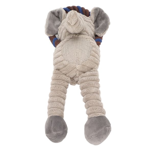 Plush Leksak för Hundar med Flätat Rep för Tandgnissling och Rengöring - Pipande Elefant