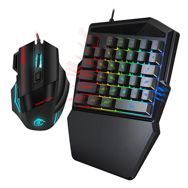 HXSJ J50 Enhånds Gaming Mus Tastatur Sett Datatilbehør for Win2000 / Android / OS X