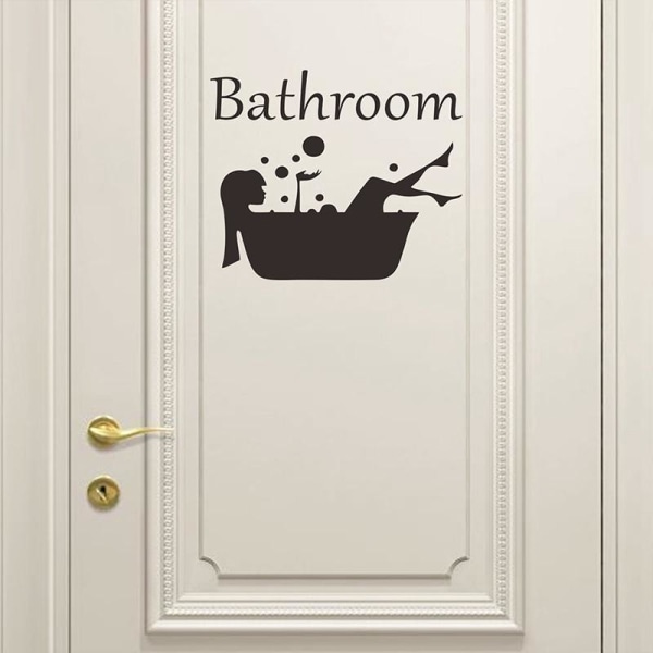 Klassisk badeværelseslogo hjemmedørklistermærke Dekorativ vægklistermærke selvklæbende