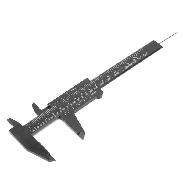 150 mm højnøjagtighed plastik dobbeltline skala Vernier Caliper måleværktøj 0,5 mm (sort)