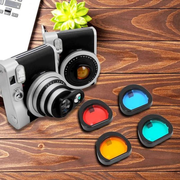 Farvet filter til Fujifilm, 4 farver Instant Camera Farvet linsefiltersæt til Fujifilm til Instax Mini90