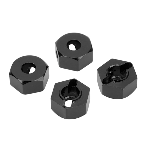 4 kpl 12 mm kuusiokolopyörän navamutterit alumiiniseos Korkea tarkkuus RC pyörän kuusiokolo navan vetoadapter 1/10 RC autolle musta