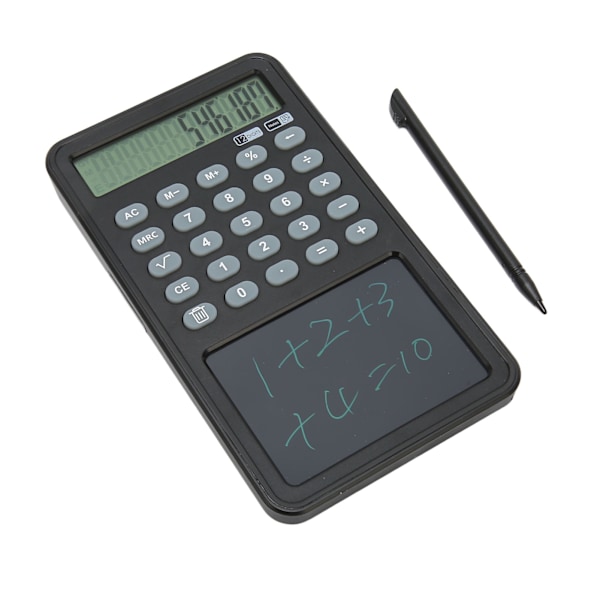 Videnskabelig Lommeregner med Notesblok 12 Cifre LCD Display Lommeregner til Studerende Lærer Kontor Gymnasium Sort
