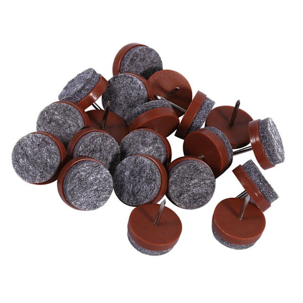 20x Möbelbord Stolben Golvfilt Dyna Glid Glid DIY Spik Skydd Brun 24mm