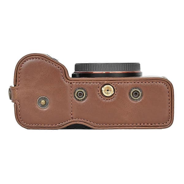 R2u For Sony A7C II A7CR Detachable Camera Case PU Leather Battery p8y Opening Case with Lens Bag - C