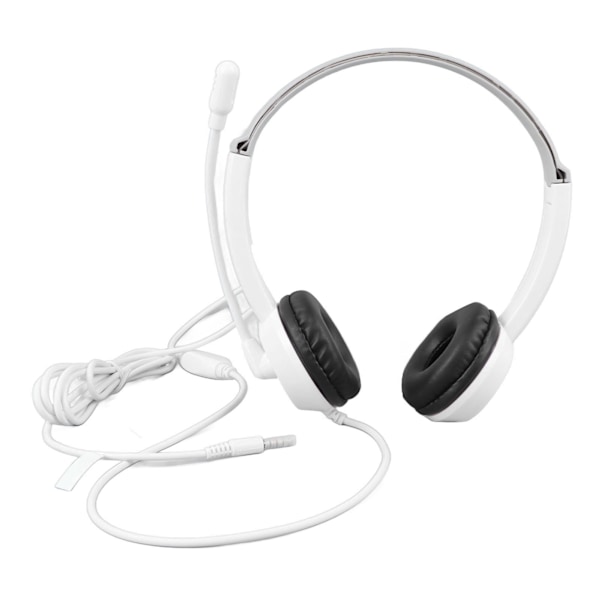 3,5 mm Gaming Headset Støjreduktion Klar Justerbar Hovedbøjle Computer Gaming Hovedtelefoner med Mikrofon Hvidt Enkelt Hul