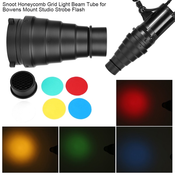 Snoot Honeycomb Grid Light Beam Tube Bowens Mount Filter for Studio Strobe Flash