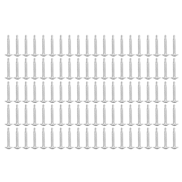 100 stk selvborende skruer med raskt kryss 410 rustfritt stål rundt skivehode festeutstyr 4,2x32 mm