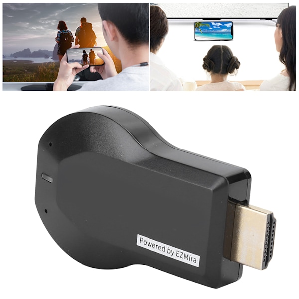 M2 Plus Kestävä Langaton WiFi-vastaanotin Näyttölaite Tukee 1080P Lähtöä Musta