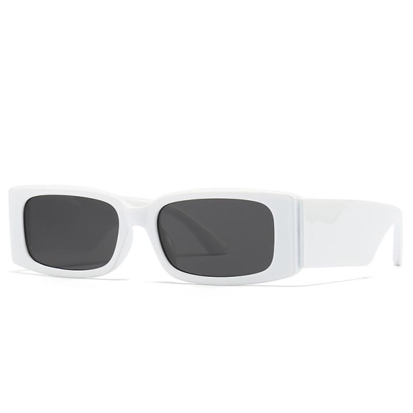 Små stel firkantede solbriller - hvide, nye retro solbriller, premium feel trend
