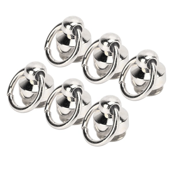 200 Set Munknit med Dragringar 8mm Högglans Utsökt Hantverk Lädernitar för DIY Kläder Väskor Skor Silver