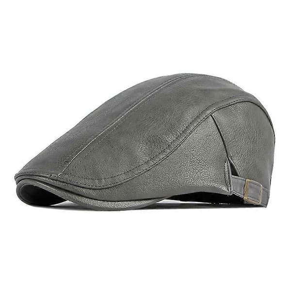 Pu-læder beret til mænd og kvinder, trucker kasket, trendy, varm, til vinter