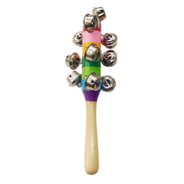Jingle Bell Stick Trærangler Slæde Bell Stick Håndtag Bell Stick til børn Småbørn Børnehave Musiklegetøj