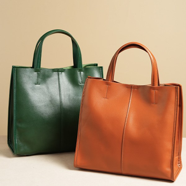 Stor Grön Läder Tote Bag för Kvinnor 30x13x27cm Perfekt för Höst och Vinter green About 30*13*27cm