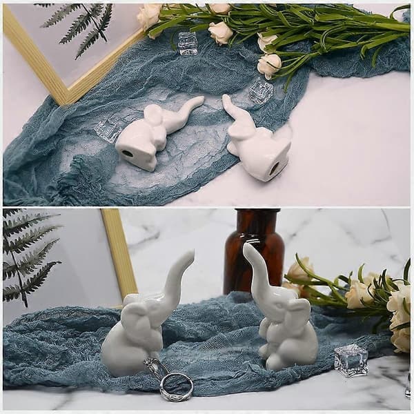 Elephant Ring Holder 2-pack, Jewelry Ring Stand, Wedding Engagement Ring