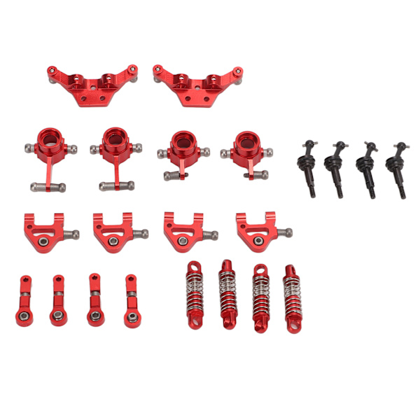 Aluminiumlegering RC Car Upgrade Parts Kit Stötdämpare CVD Drivaxel Fram Bak Styrkopp för WLtoys K969 1/28 RC Car Red