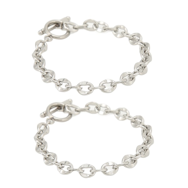 2 stk. Simple Armbånd Titanium Stål Unikt OT Spænde Design Klassiske Udsøgte Smykkearmbånd til Kvinder