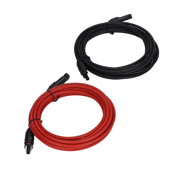 2 kpl Aurinkopaneelien Jatkokaapeli 10AWG 6mm² Aurinkopaneelien Jatkokaapeli Nimellinen Jännite 1000V DC Punainen Musta 5m / 16.4ft