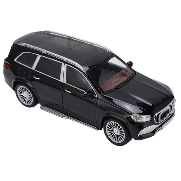 1/24 Modelbiler Legering Diecast SUV-model Køretøjslegetøj med Lyd og Lys til Børns Legetøjsamling Sort