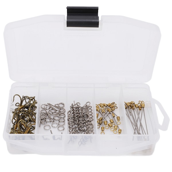 80 Psc Fishing Diskantkrokar Kit med centreringsstift Buken stödram för sötvatten och saltvatten