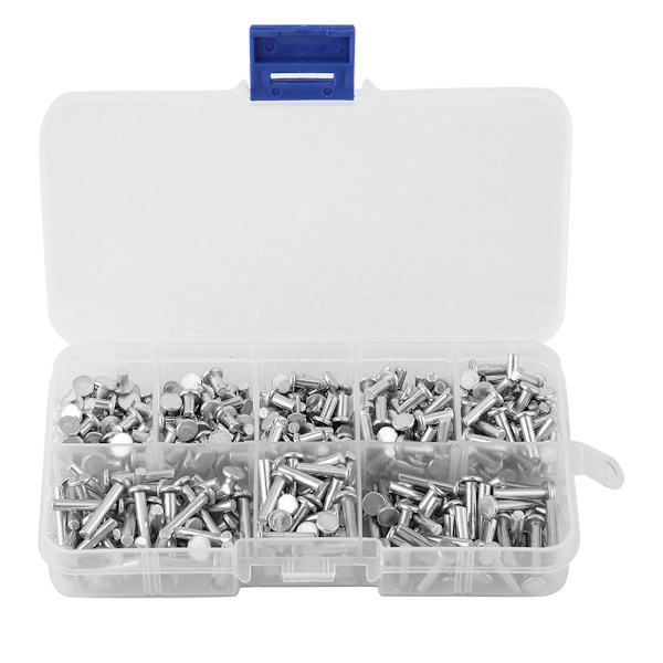 400 st M3 platta aluminium nitar platta huvud solid nit 4mm-16mm längd