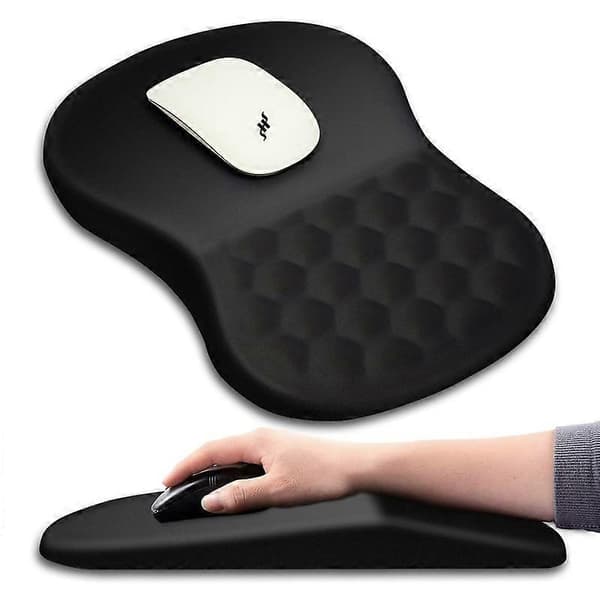 Ergonomisk musemåtte med håndledsstøtte og massagefunktion