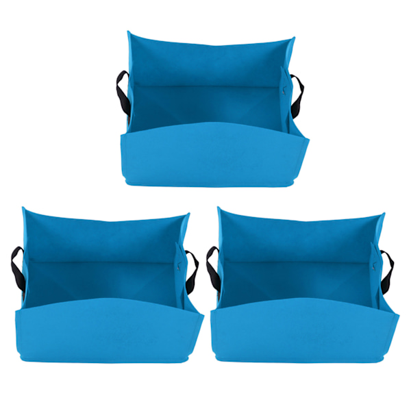 3 stk. Fortykkede planteposer i nonwoven-materiale til såning af grøntsager - Haveplanter med håndtag - Himmelblå 40x30x20cm