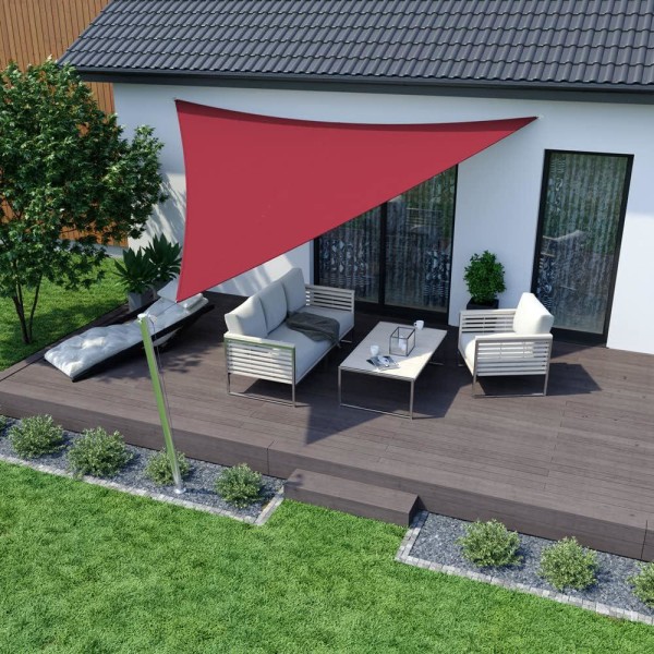 200 x 200 cm, Bourgogne-ligebenet trekantet skærmsejl, vandafvisende, solskærm til terrasse havebalkon, polyesterstof