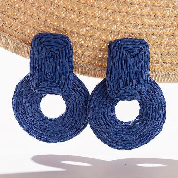 Statement Raffia Øreringe Søde Boho Øreringe Rattan Hængende Øreringe