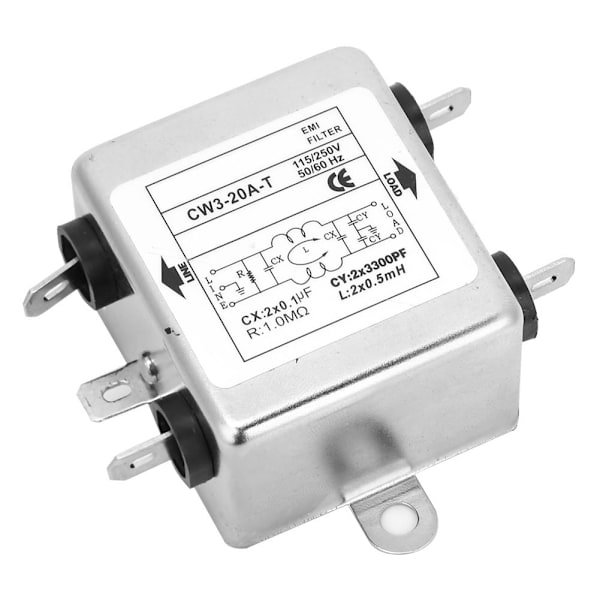 CW3-20A T Yksivaiheinen virtalähteen EMI-suodatin 115V/250V 50/60Hz