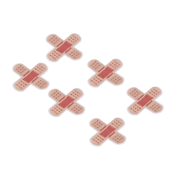 6 stk. Band Aid Broderte Stryke På Lapper Dekk Flekker Søt Form Broderte Stryke På Lapper for DIY Skjørt Vesker Hatter